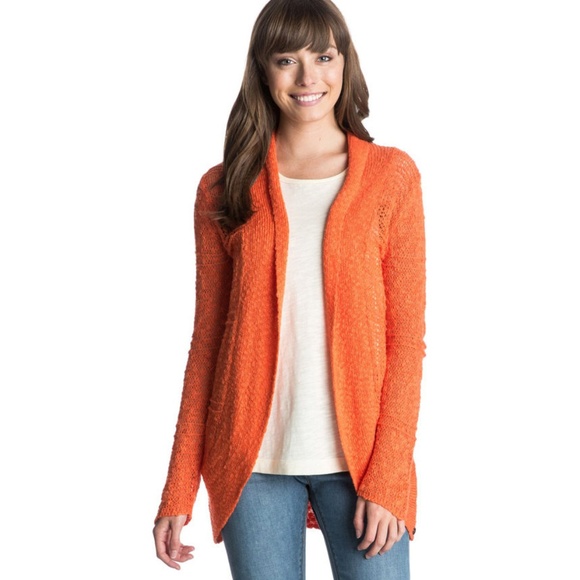 orange cardigan sweater womens